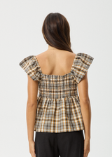 AFENDS Womens Check Out -  Top - Moonbeam Check - Afends womens check out    top   moonbeam check 