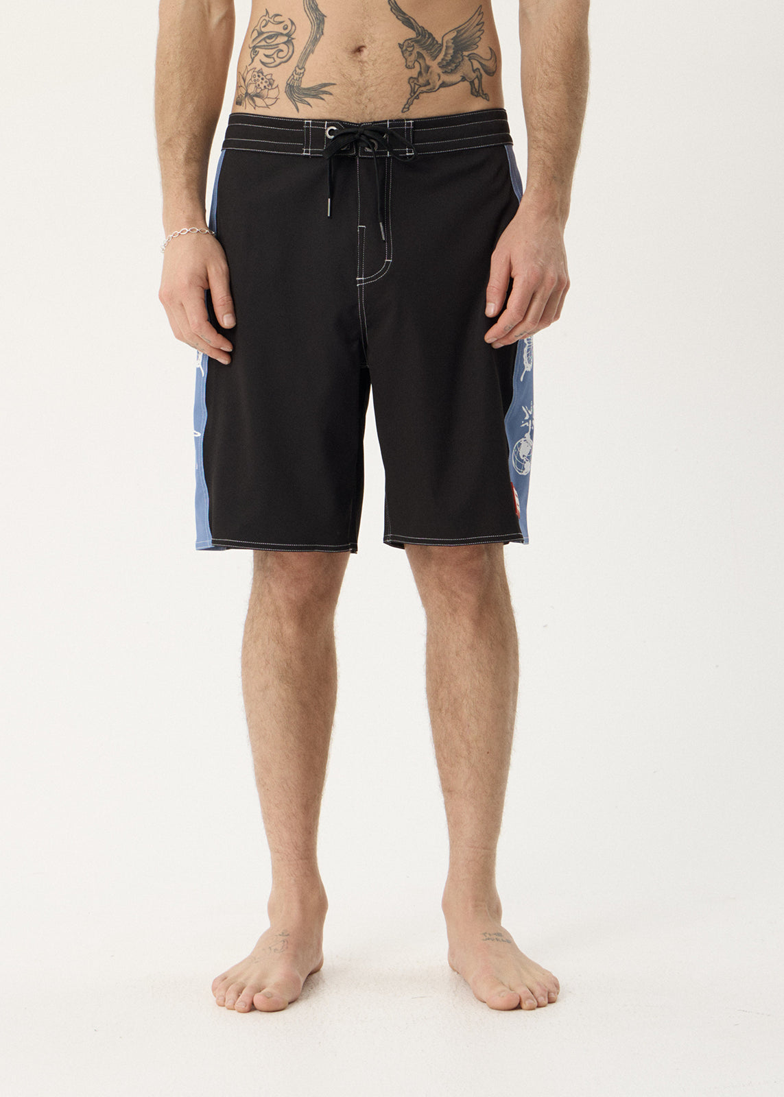 AFENDS Mens Spiritual - Surf Related V2 Boardshort 20" - Black