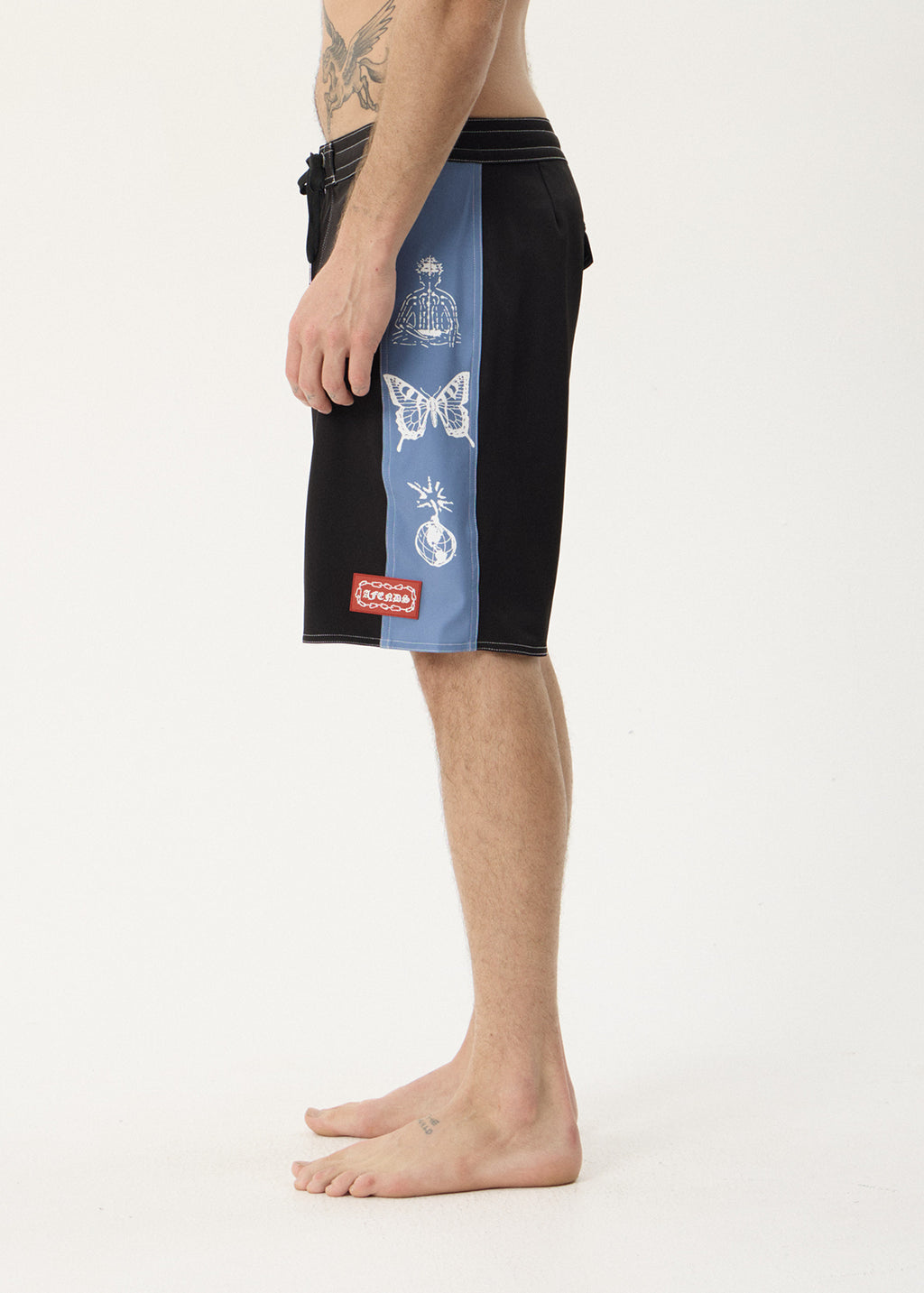 AFENDS Mens Spiritual - Surf Related V2 Boardshort 20" - Black
