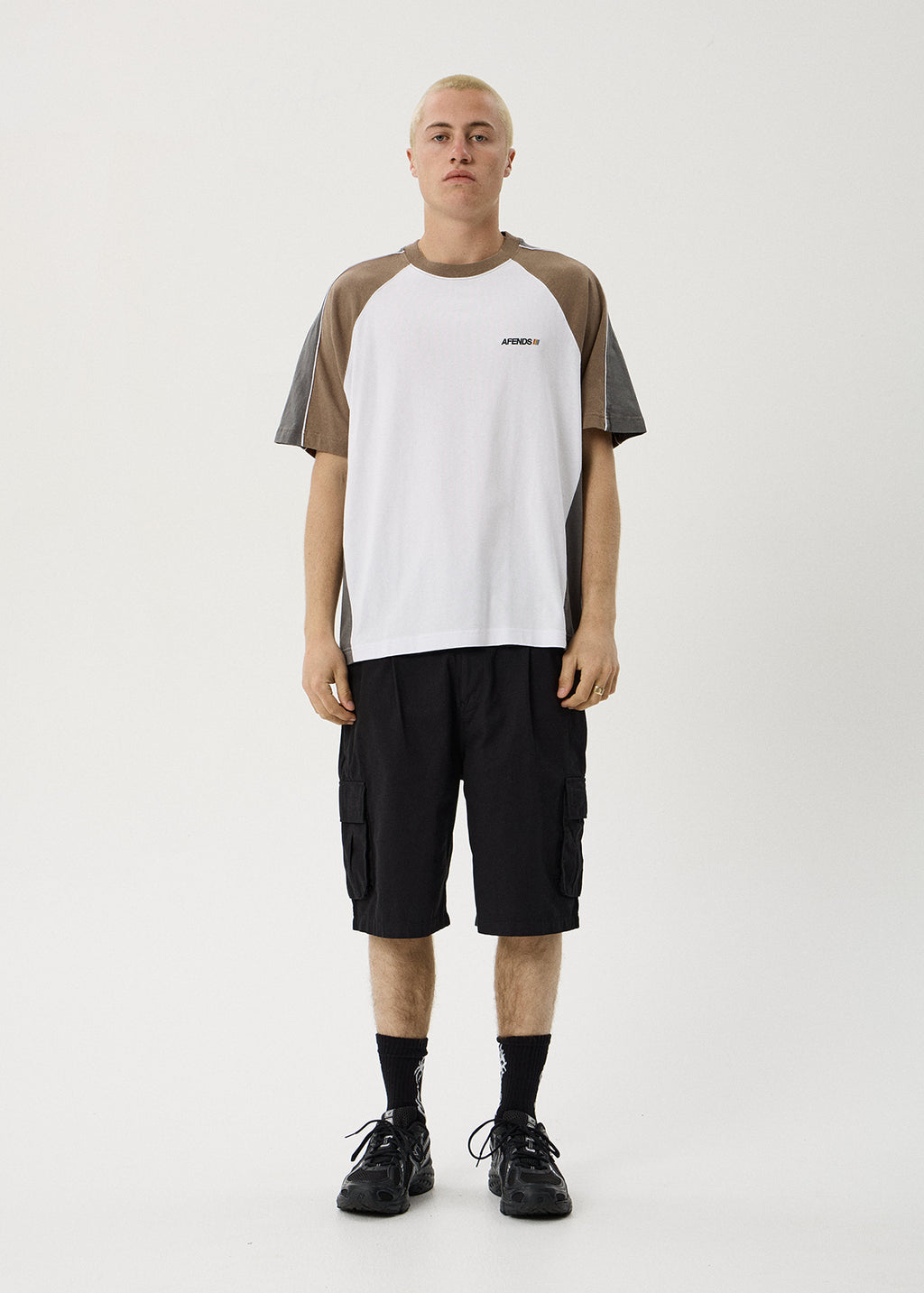 AFENDS Tallows - Panelled Raglan Tee - White