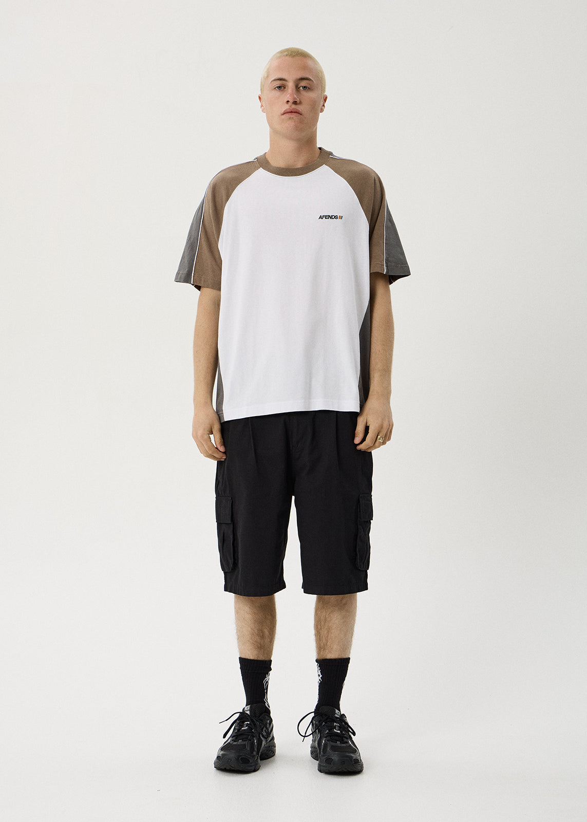 AFENDS Tallows - Panelled Raglan Tee - White