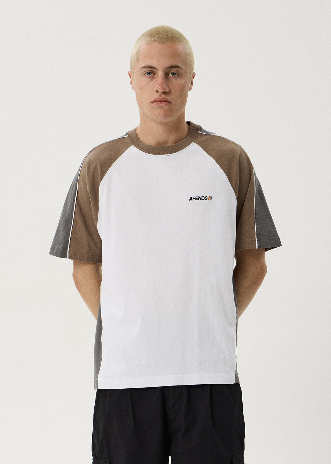 AFENDS Tallows - Panelled Raglan Tee - White