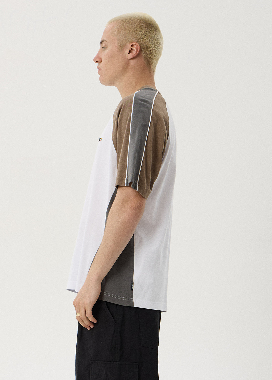 AFENDS Tallows - Panelled Raglan Tee - White