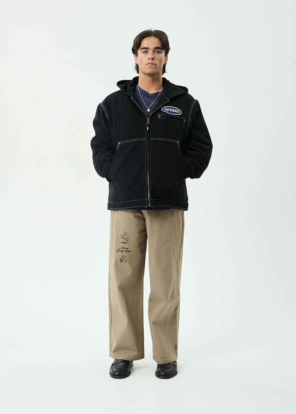 AFENDS Mens Flower Patch - Pablo Printed Pant - Stone