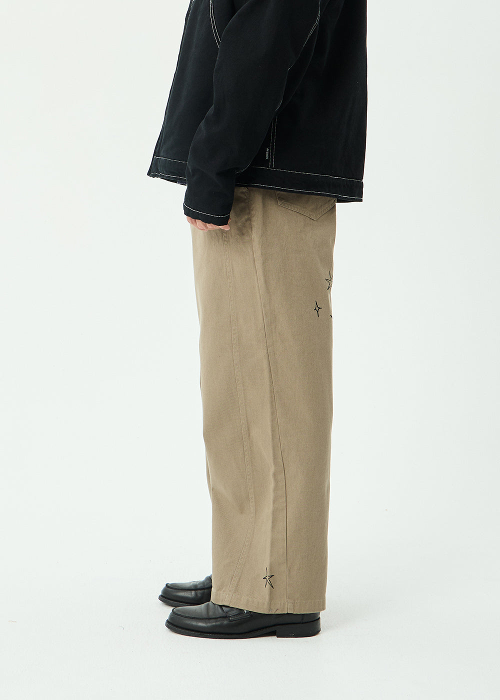 AFENDS Mens Flower Patch - Pablo Printed Pant - Stone