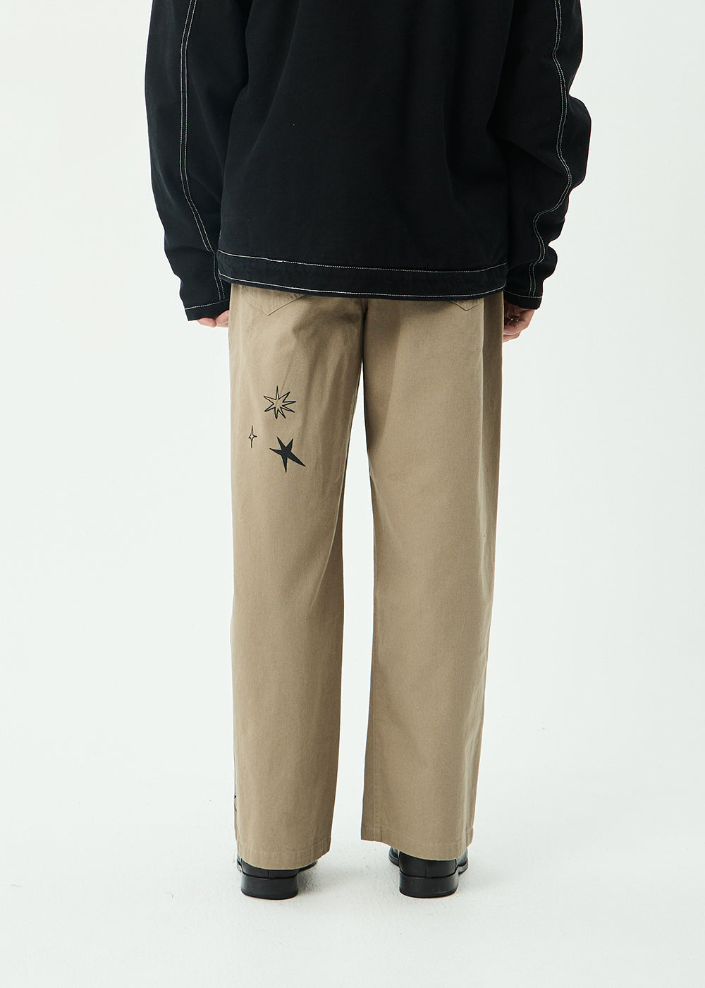 AFENDS Mens Flower Patch - Pablo Printed Pant - Stone