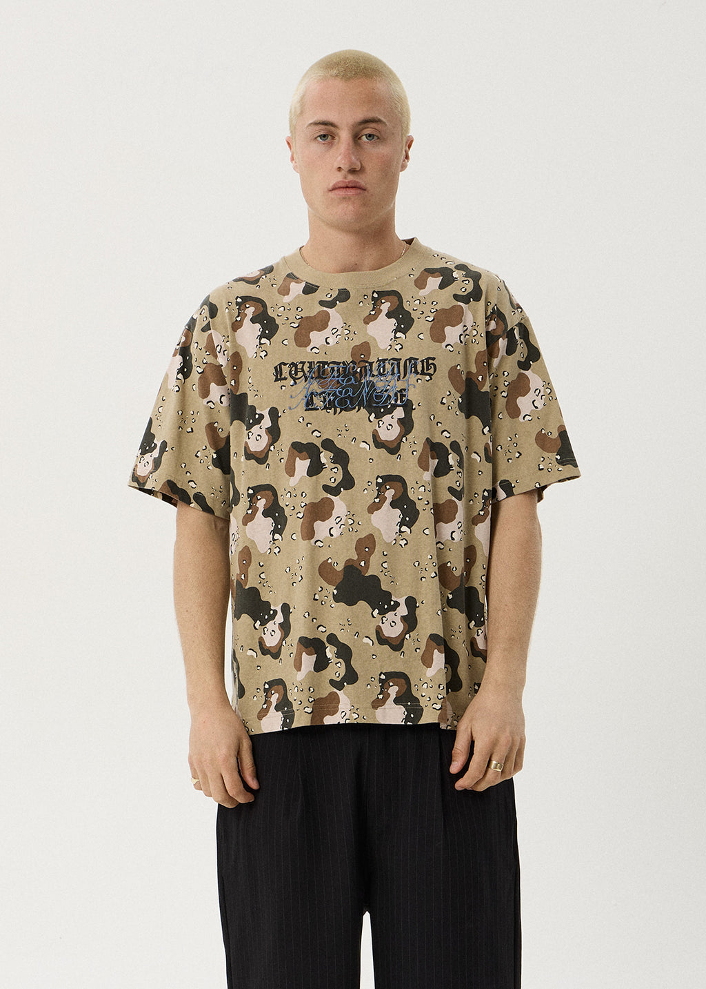 AFENDS Mens Desert - Boxy Tee - Desert Camo