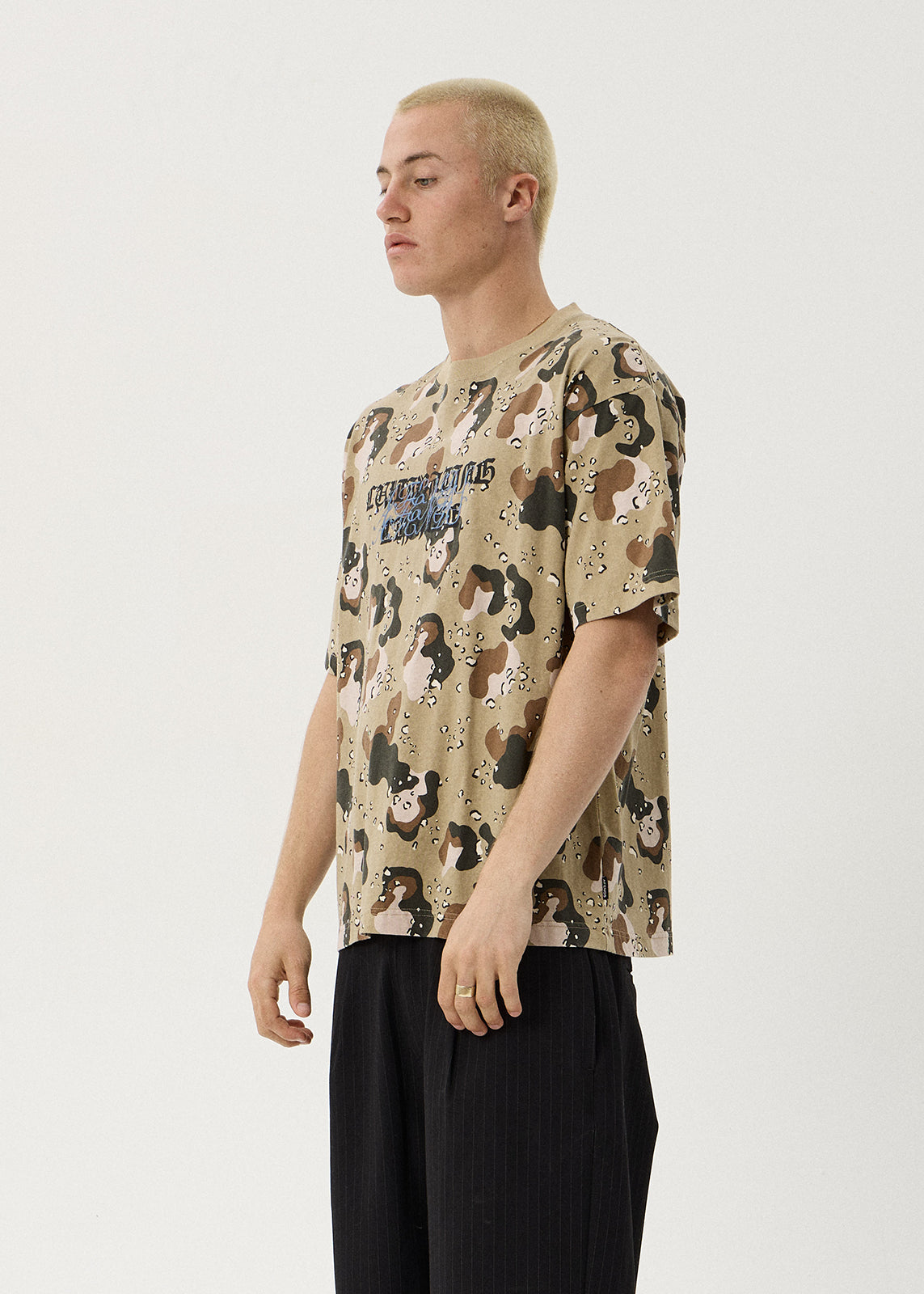 AFENDS Mens Desert - Boxy Tee - Desert Camo