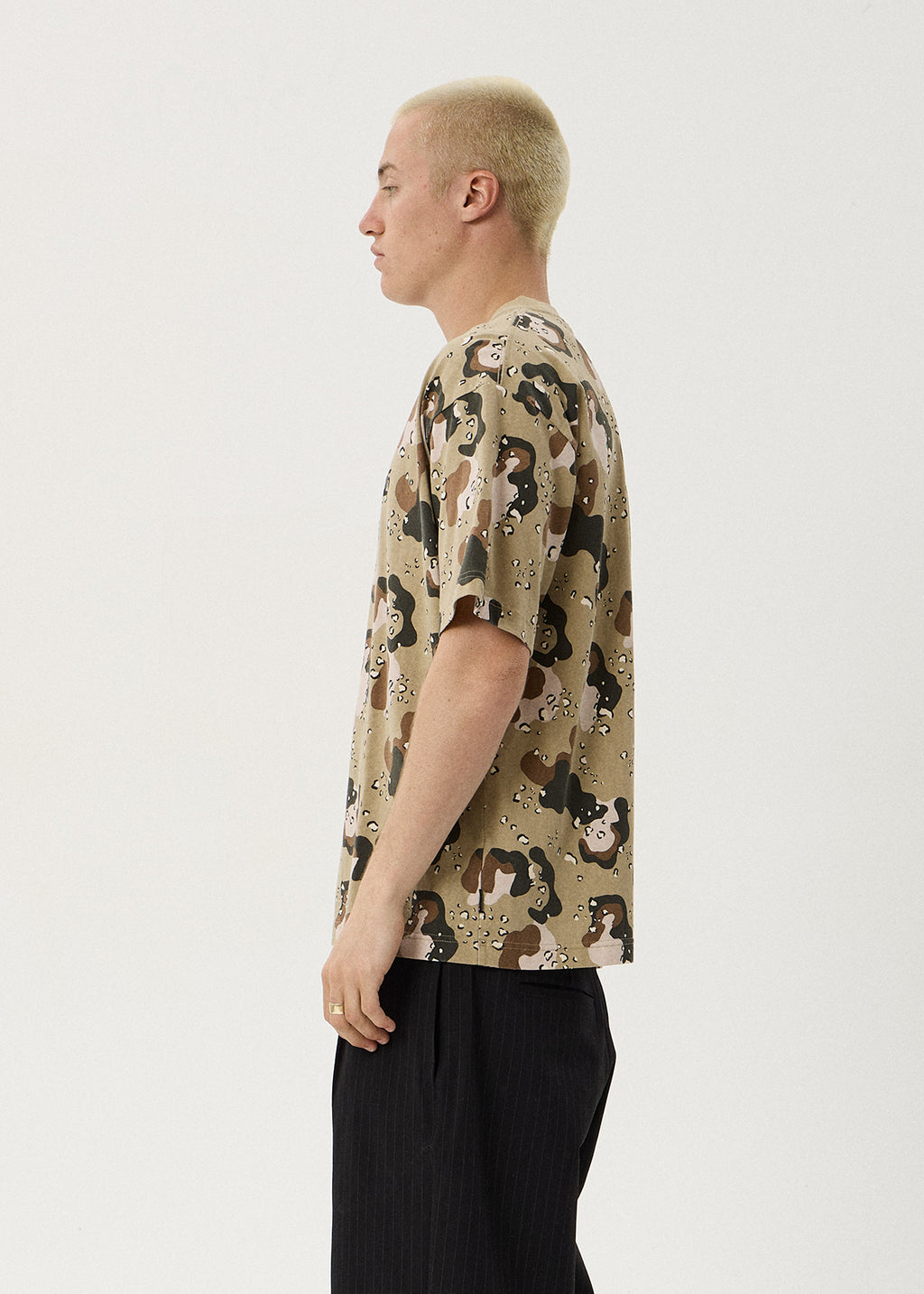 AFENDS Mens Desert - Boxy Tee - Desert Camo