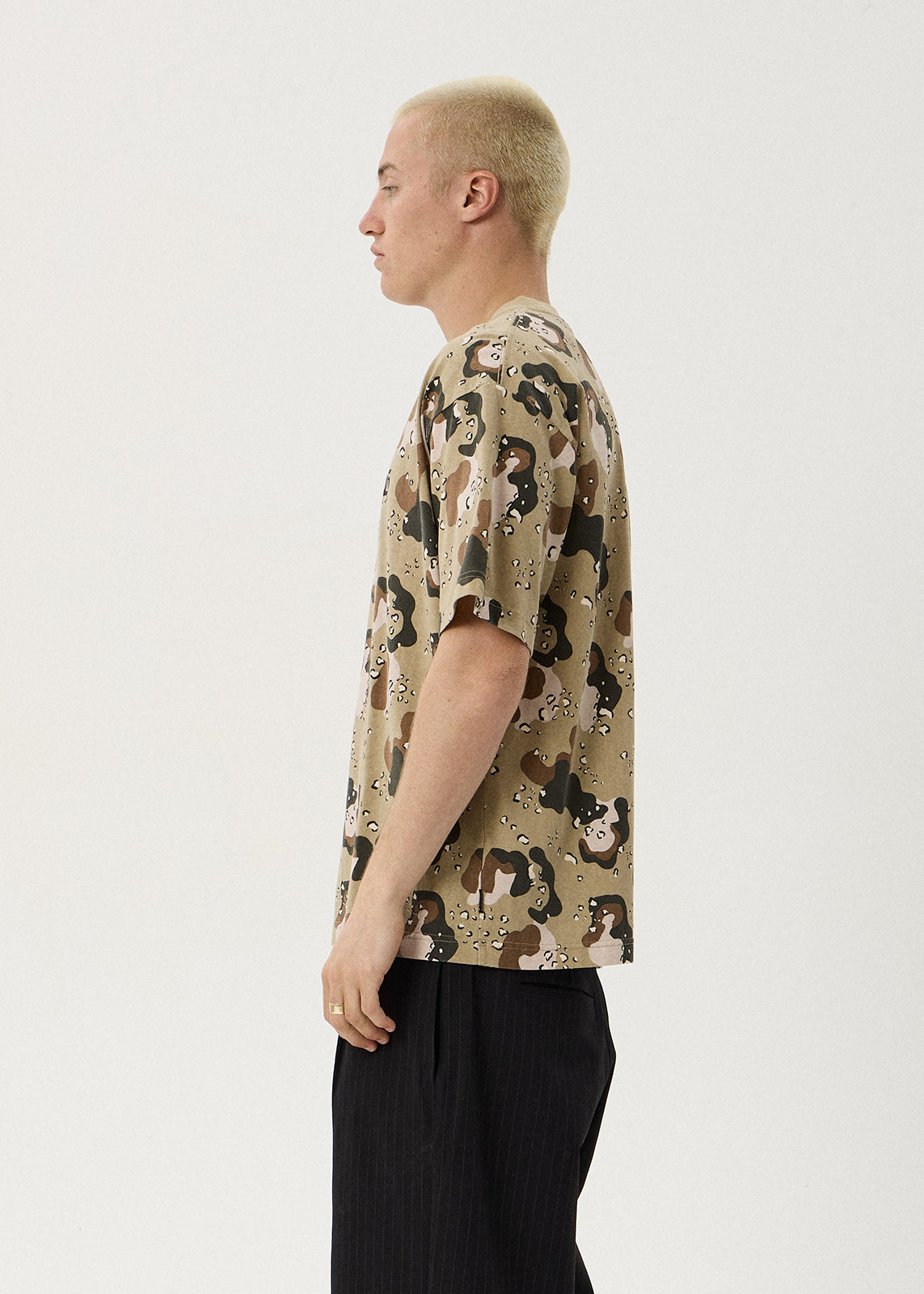 AFENDS Mens Desert - Boxy Tee - Desert Camo