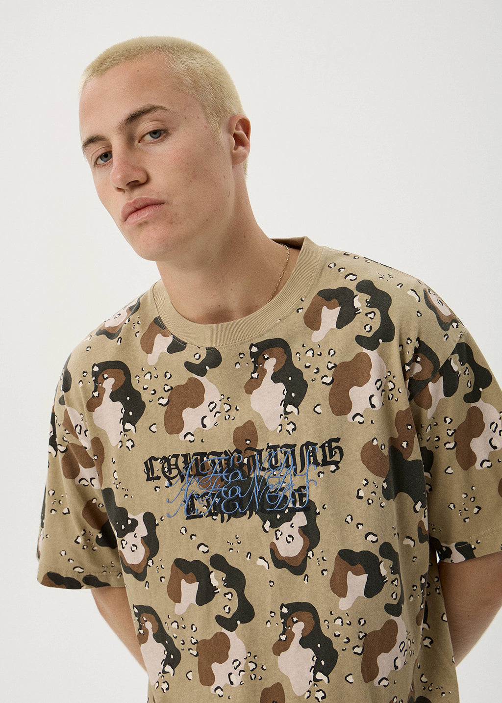 AFENDS Mens Desert - Boxy Tee - Desert Camo