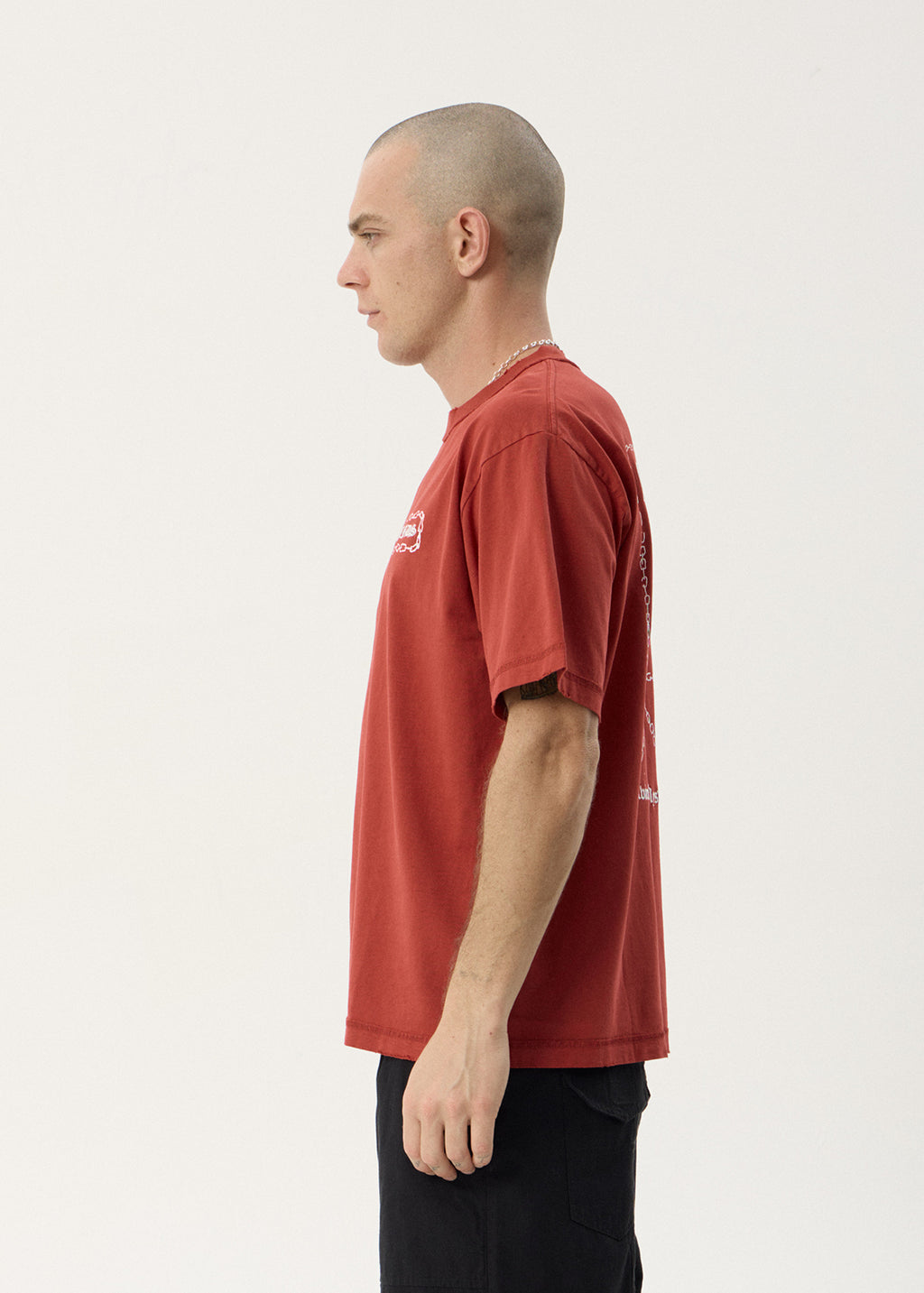 AFENDS Mens Spiritual - Heavyweight Boxy Tee - Vintage Ketchup