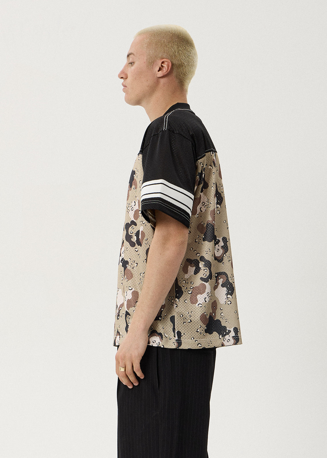 AFENDS Mens Desert Angel - Mesh Boxy Tee - Desert Camo