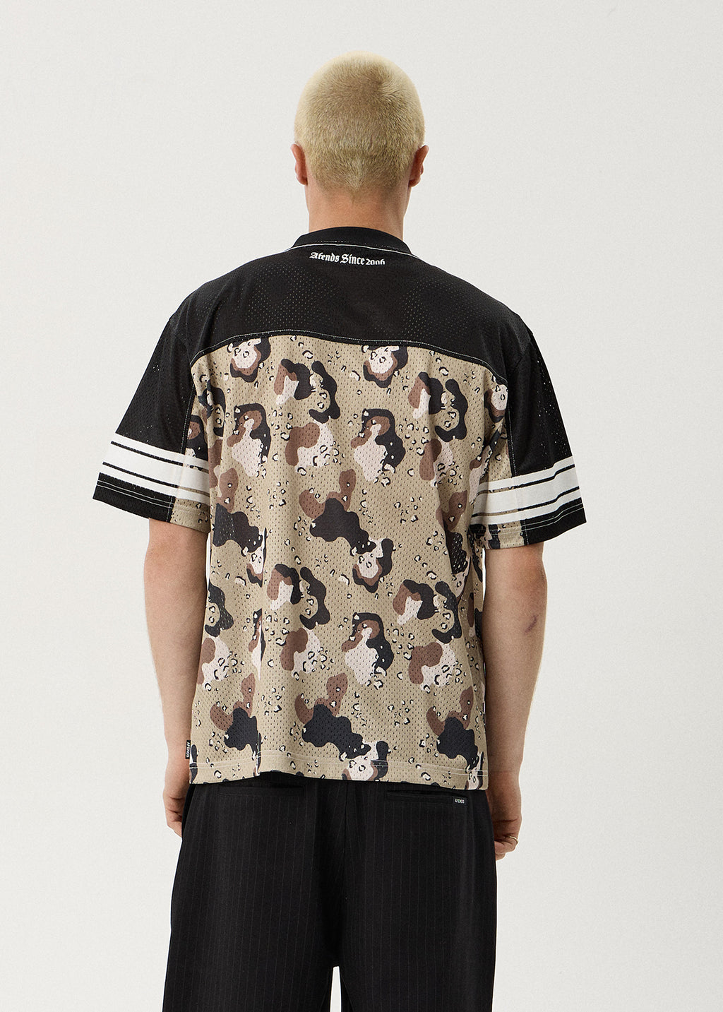 AFENDS Mens Desert Angel - Mesh Boxy Tee - Desert Camo
