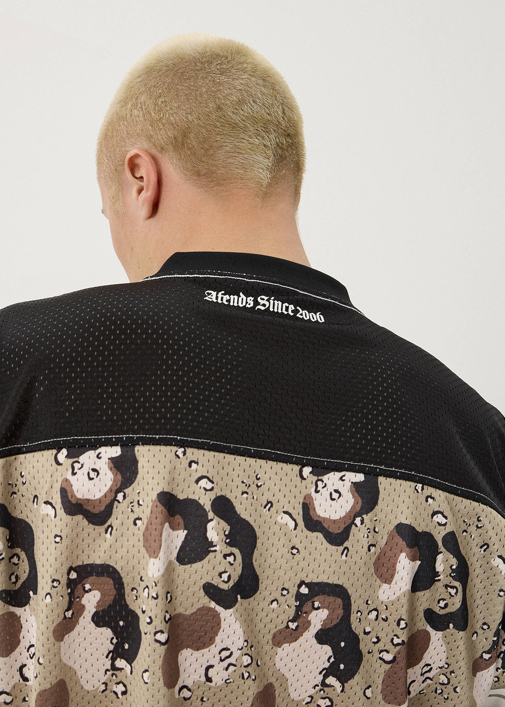 AFENDS Mens Desert Angel - Mesh Boxy Tee - Desert Camo