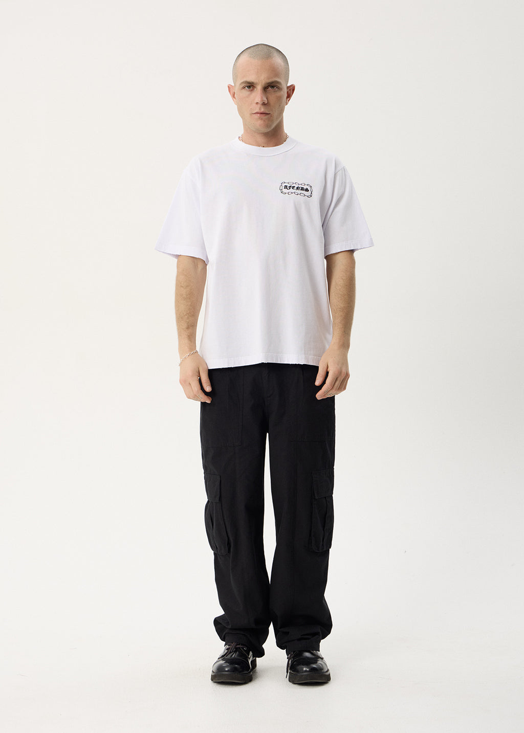 AFENDS Mens Spiritual - Heavyweight Boxy Tee - White