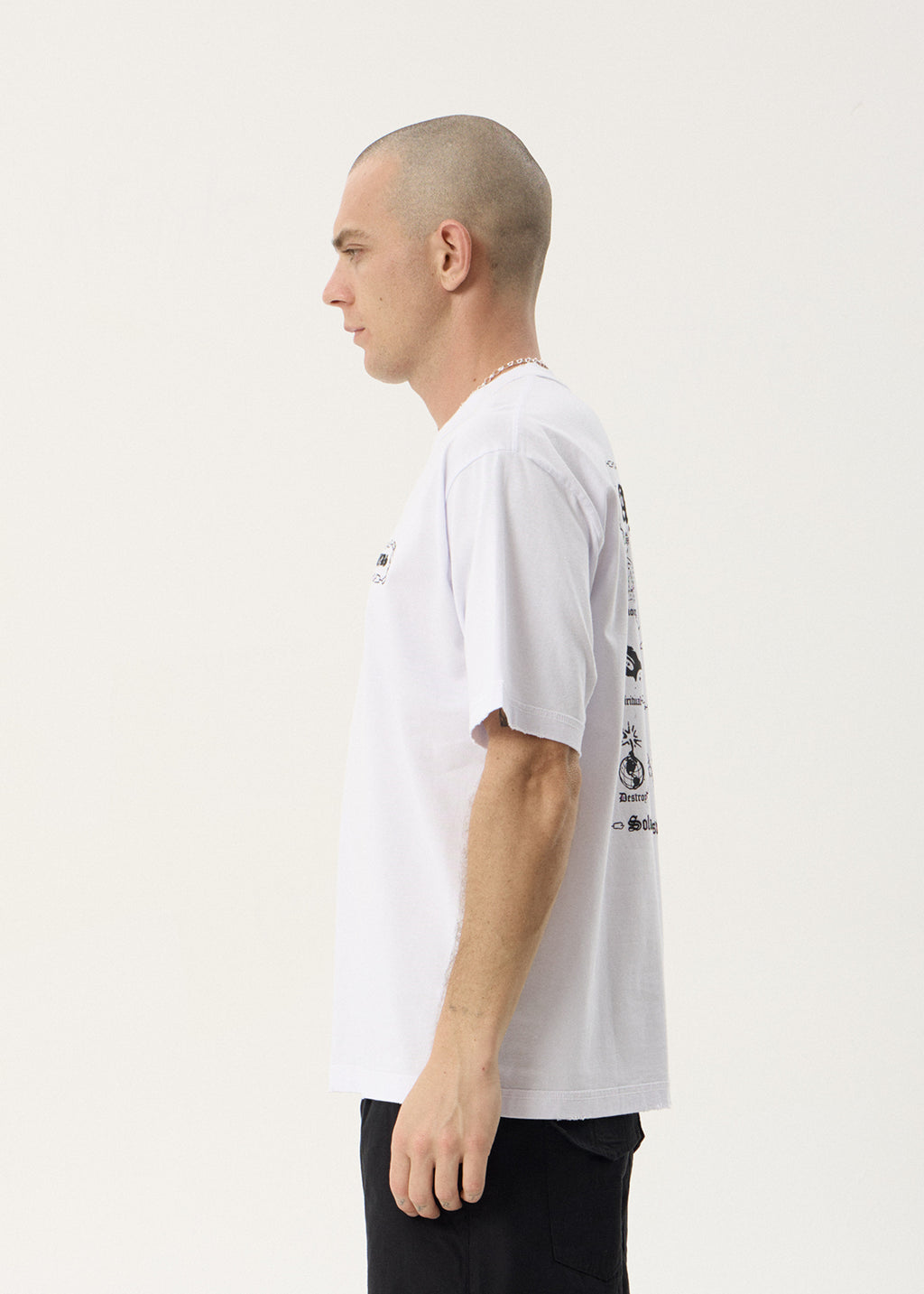 AFENDS Mens Spiritual - Heavyweight Boxy Tee - White