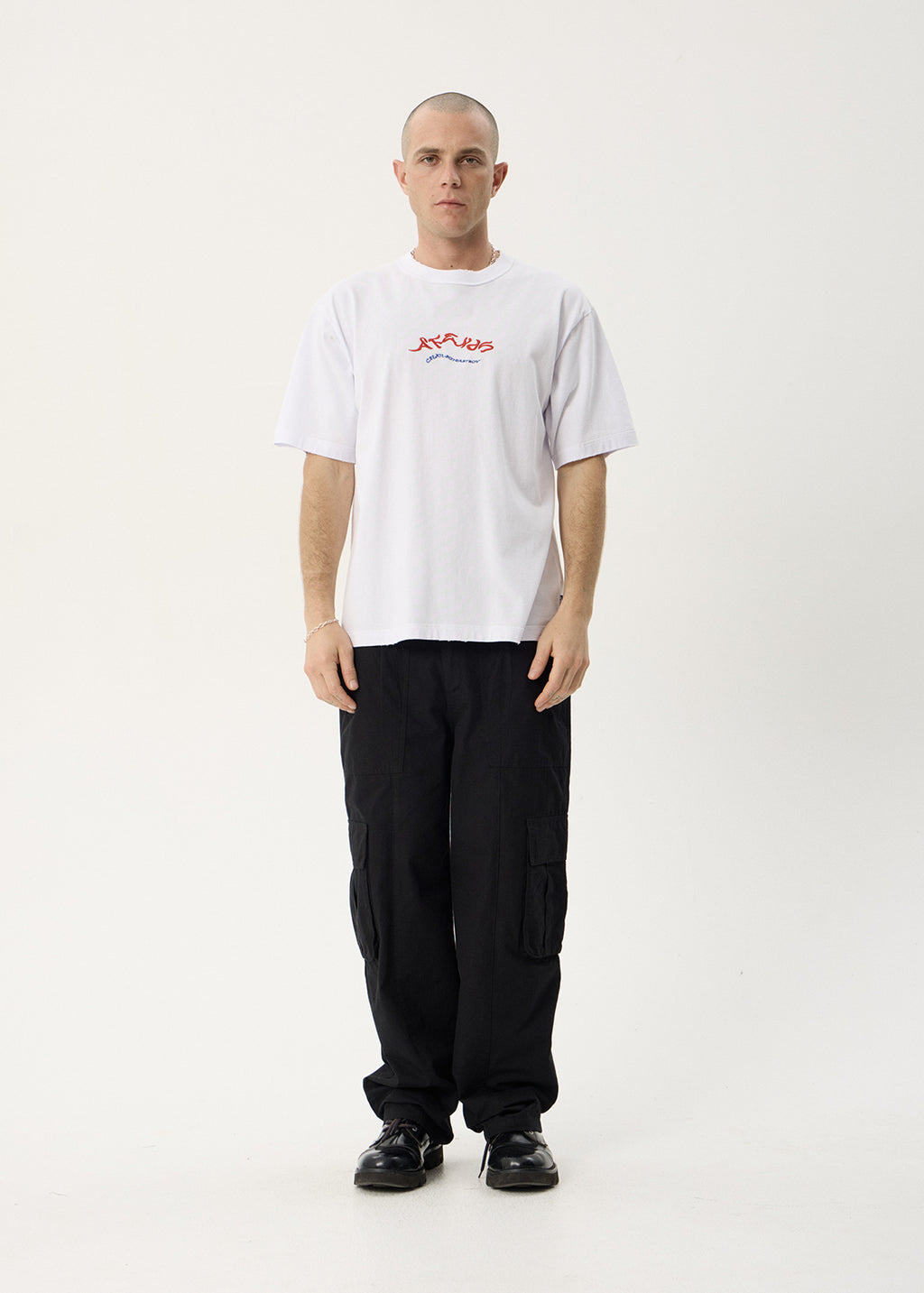 AFENDS Mens Consider - Heavyweight Boxy Tee - White