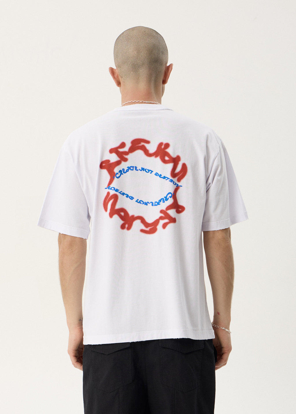 AFENDS Mens Consider - Heavyweight Boxy Tee - White