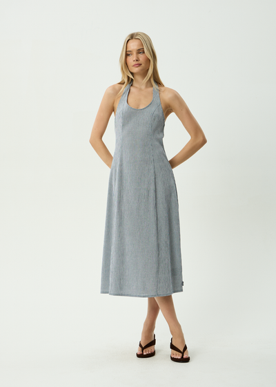 AFENDS Womens Maya - Maxi Dress - Indy Navy Check