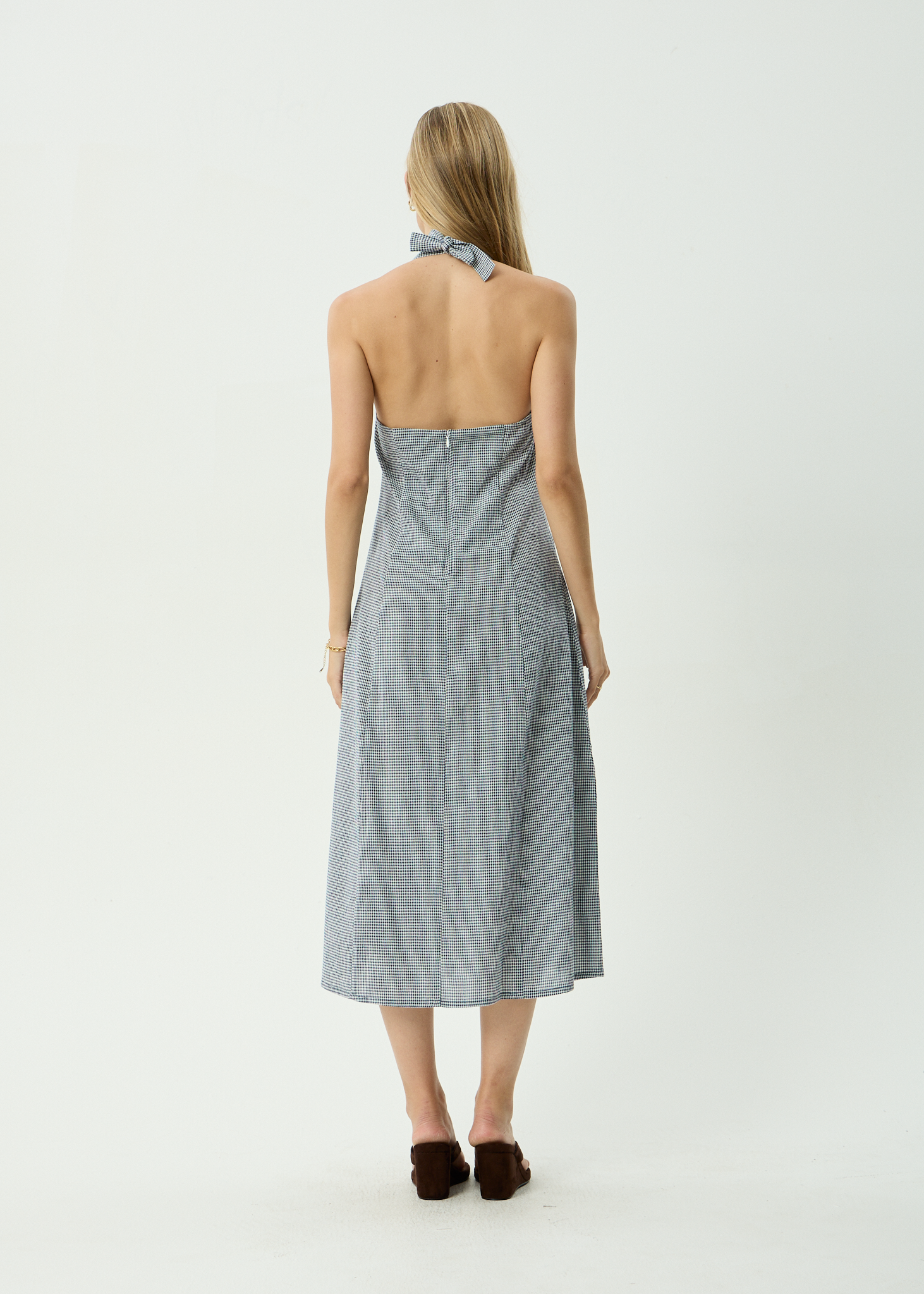 AFENDS Womens Position - Seersucker Midi Dress