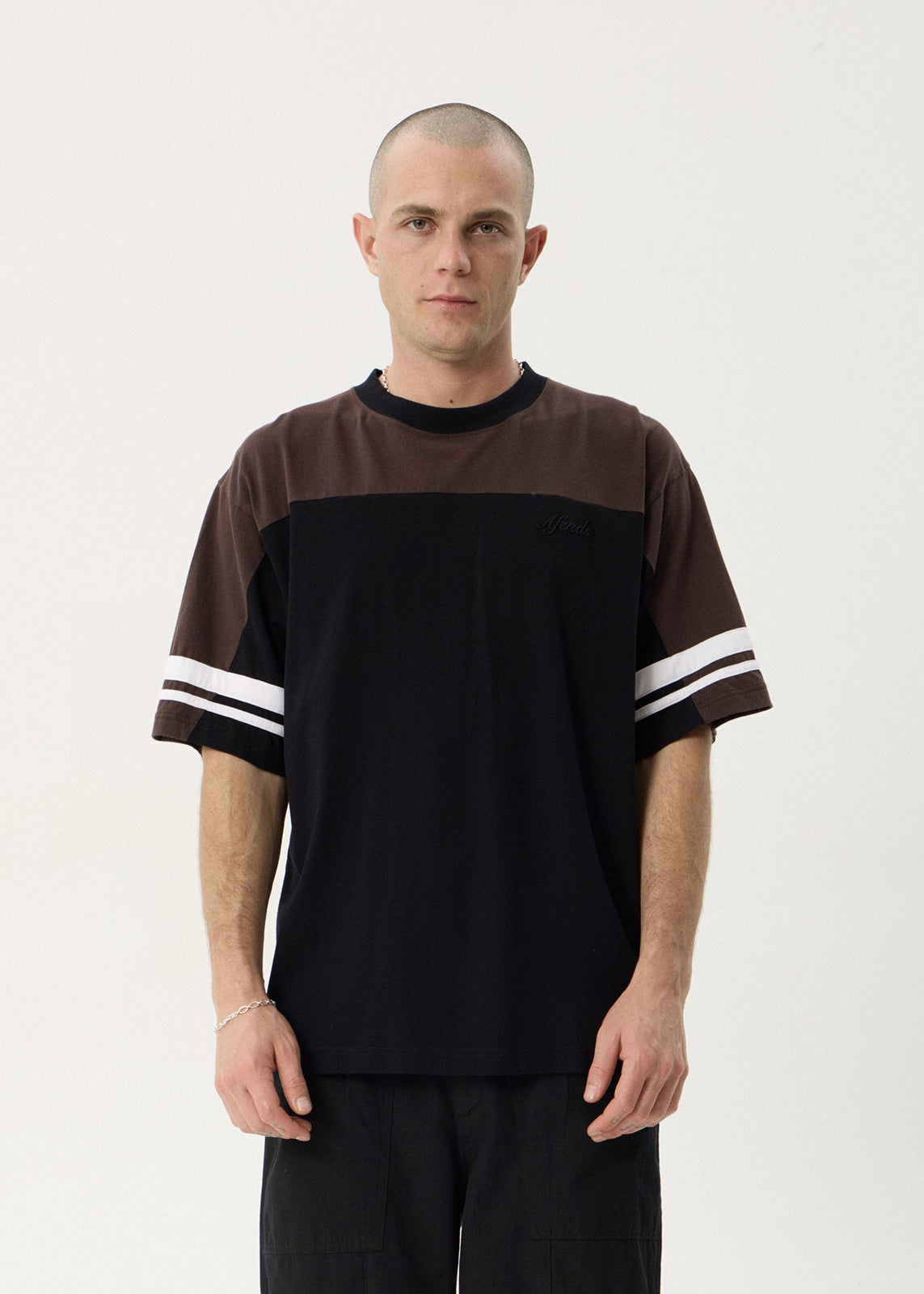 AFENDS Mens Origin - Boxy Vintage Tee - Black