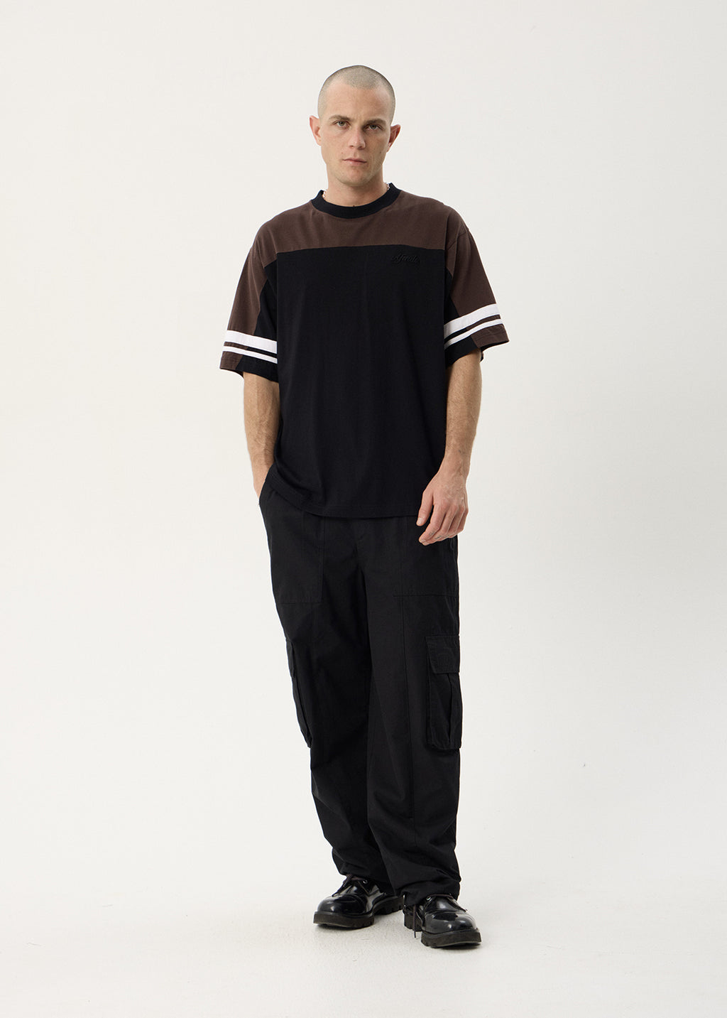 AFENDS Mens Origin - Boxy Vintage Tee - Black