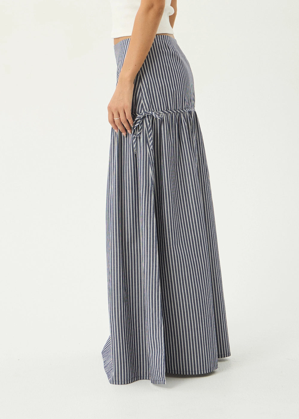 AFENDS Womens Nadia - Maxi Skirt - Navy Stripe