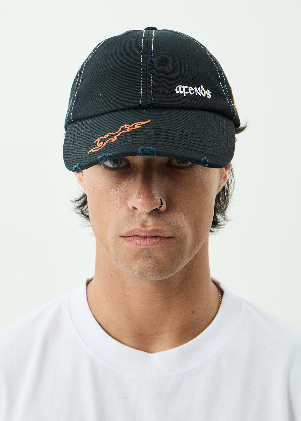 AFENDS Mens Leap - Six Panel Cap - Stone Black