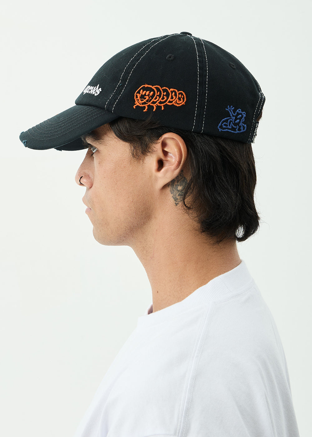 AFENDS Mens Leap - Six Panel Cap - Stone Black