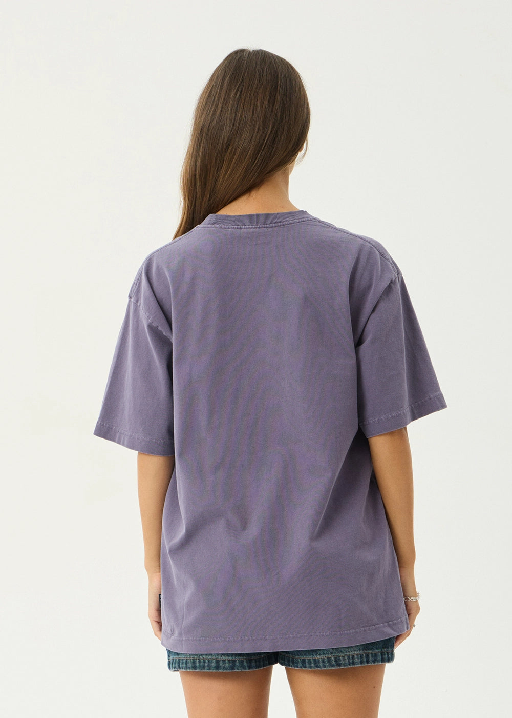 AFENDS Mens Genesis - Heavyweight Boxy Tee - Vintage Aubergine