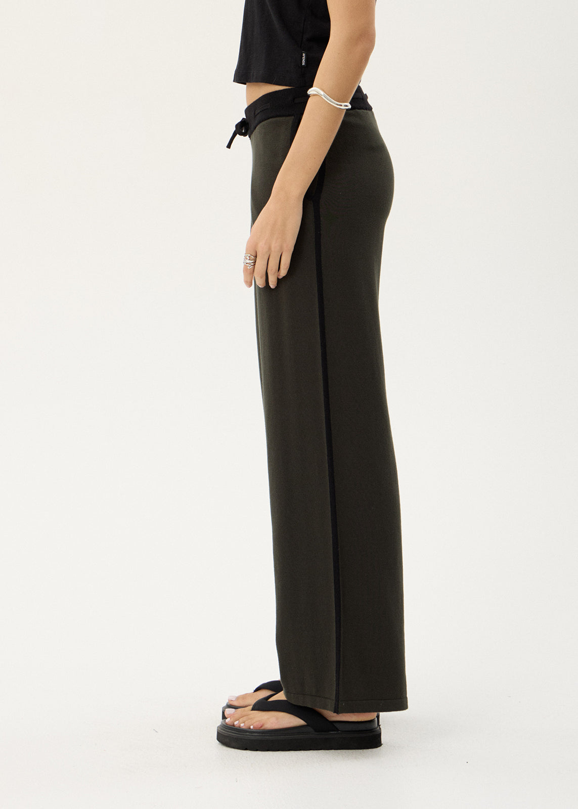 AFENDS Womens Emery - Knit Pants - Thyme