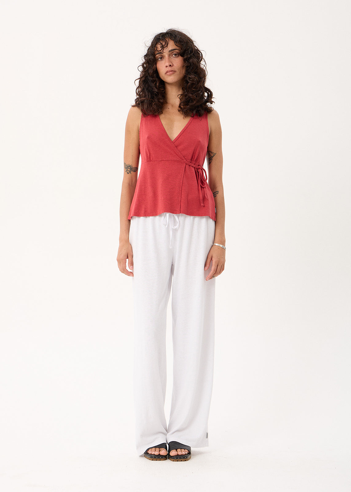 AFENDS Tiara - Wrap Top - Vintage Cherry