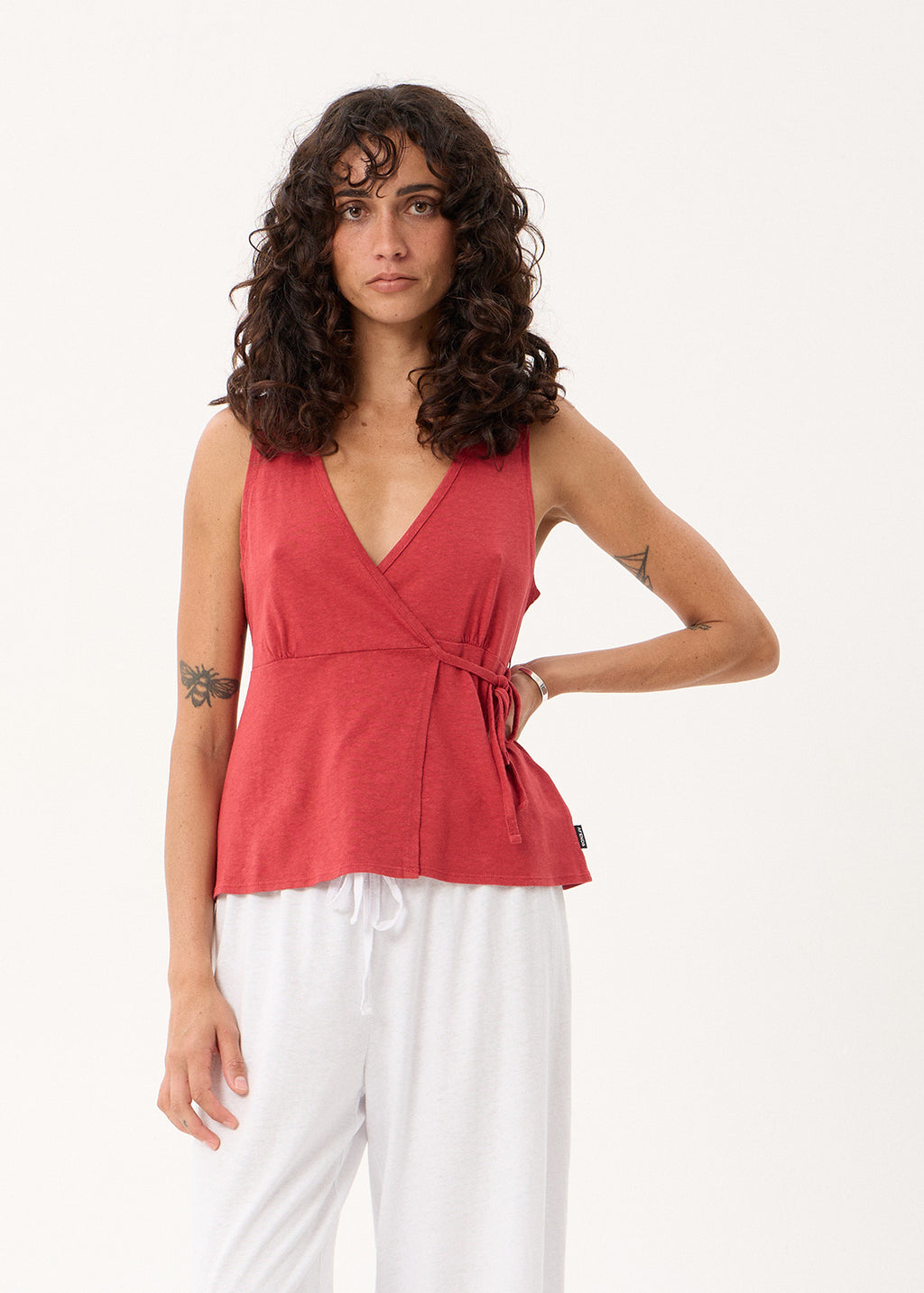 AFENDS Tiara - Wrap Top - Vintage Cherry