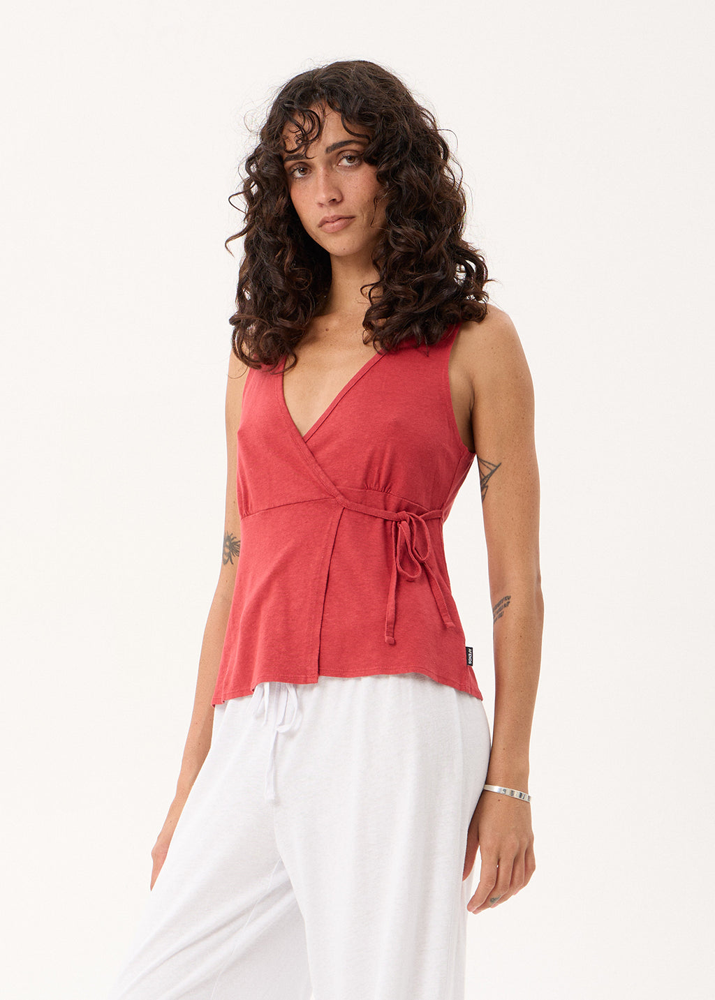 AFENDS Tiara - Wrap Top - Vintage Cherry