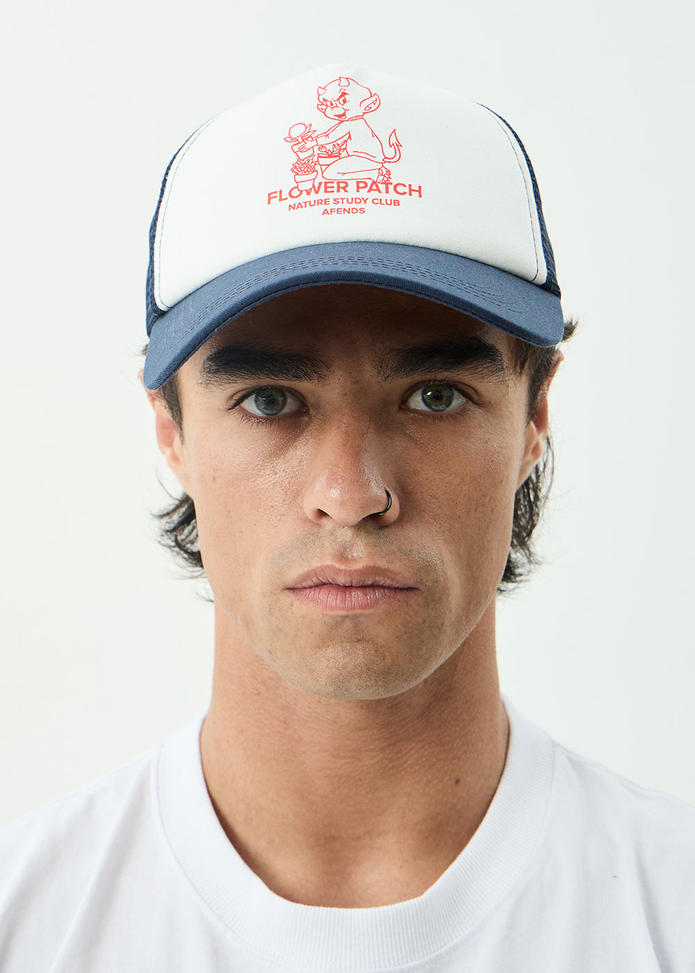 AFENDS Mens Flower Power - Five Panel Cap - Deep Sea