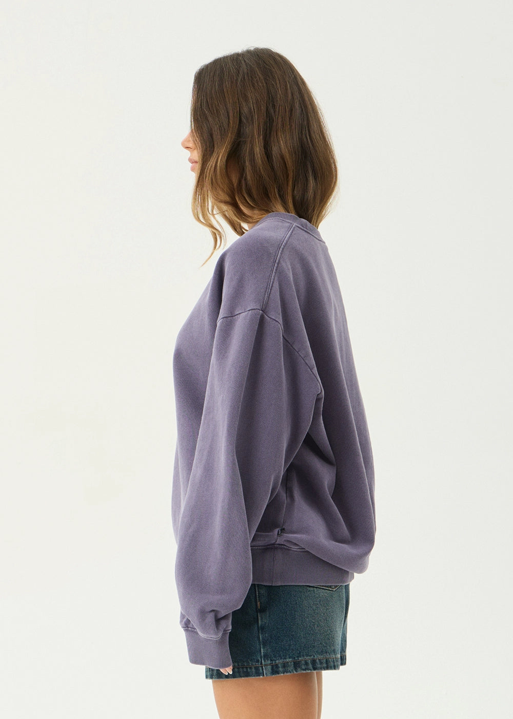 AFENDS Mens Genesis - Crew Neck - Vintage Aubergine