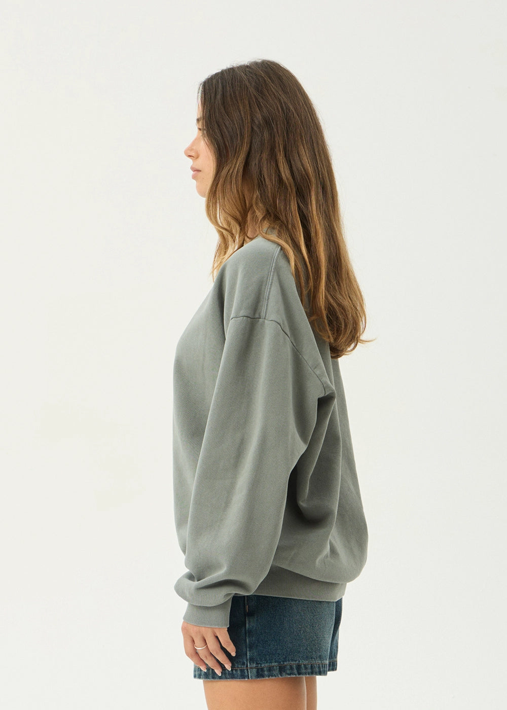 AFENDS Mens Genesis - Crew Neck - Washed Sycamore