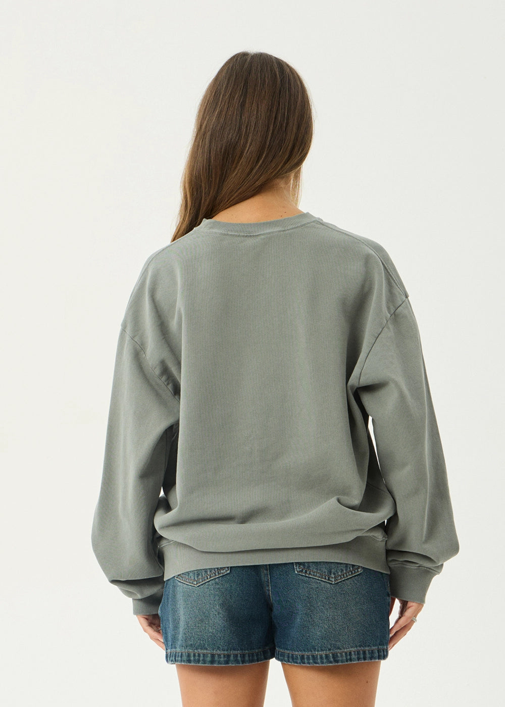 AFENDS Mens Genesis - Crew Neck - Washed Sycamore