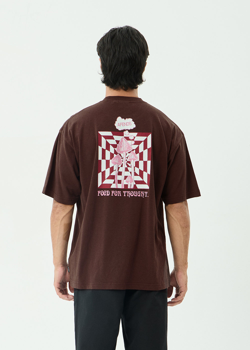 AFENDS Mens Perception - Boxy Tee - Washed Coffee