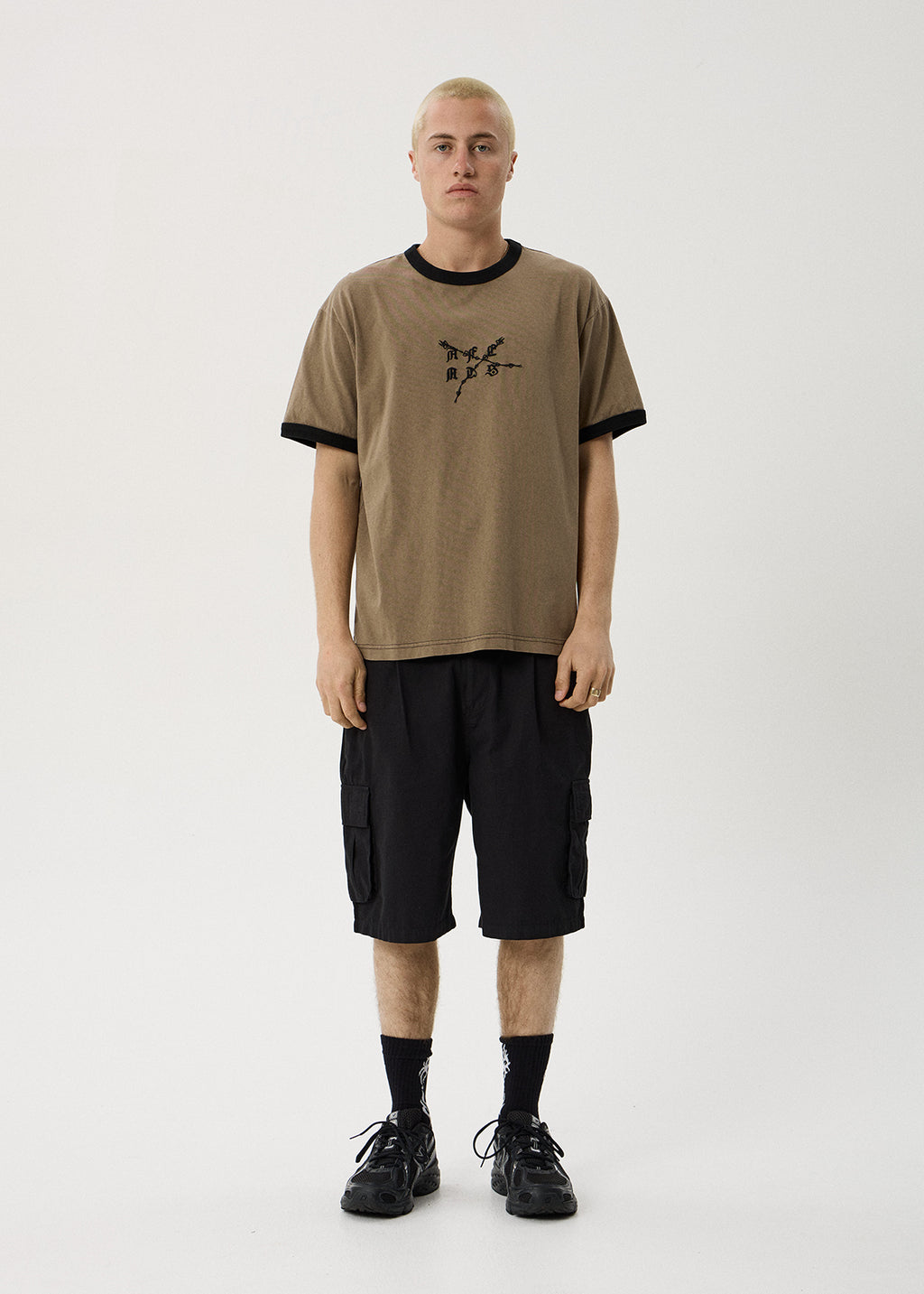 AFENDS Stem - Boxy Ringer Tee - Vintage Fossil