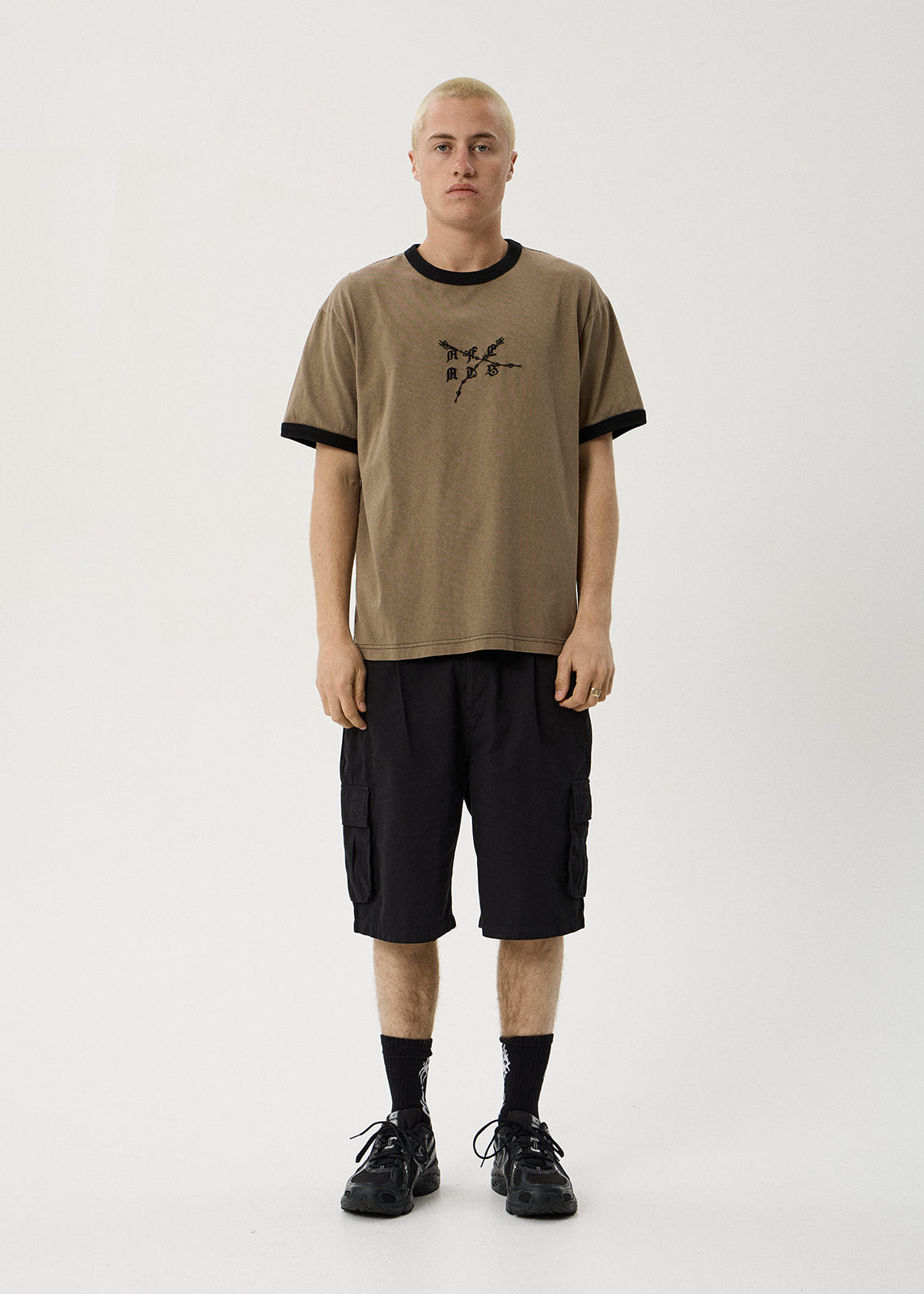 AFENDS Stem - Boxy Ringer Tee - Vintage Fossil