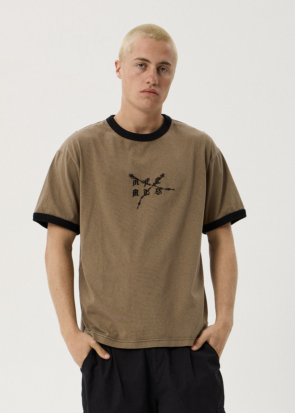 AFENDS Stem - Boxy Ringer Tee - Vintage Fossil