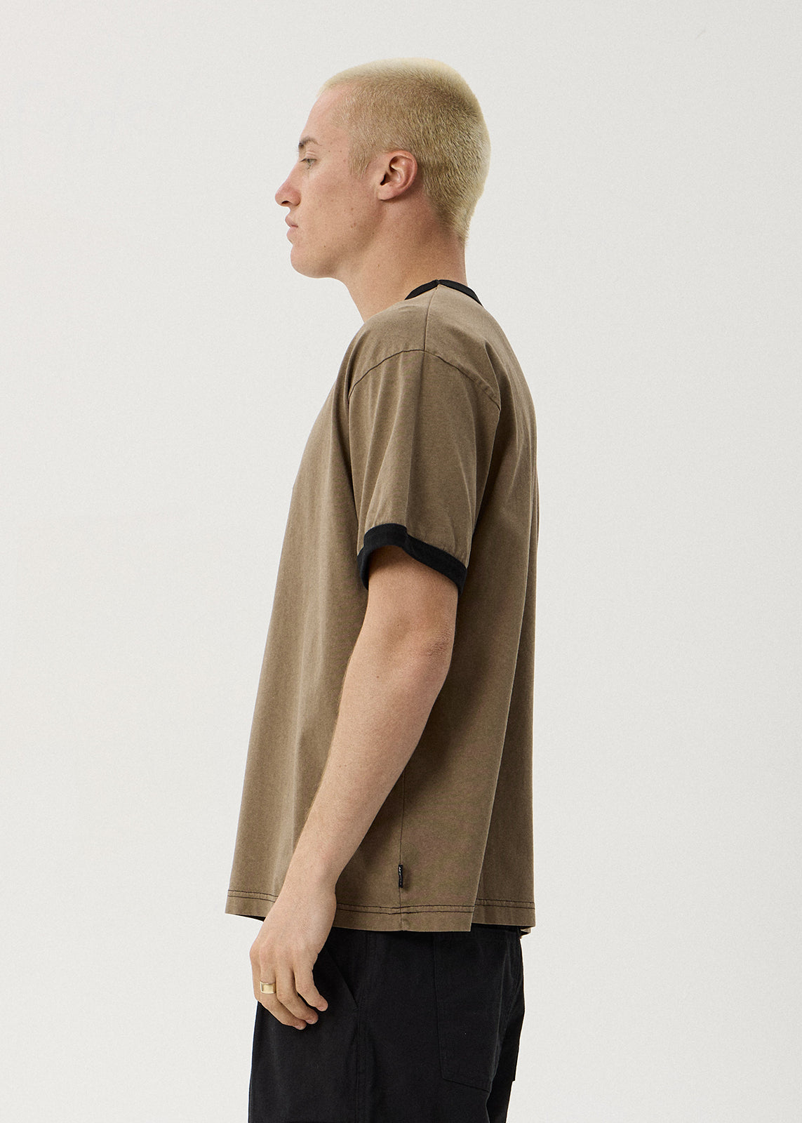 AFENDS Stem - Boxy Ringer Tee - Vintage Fossil