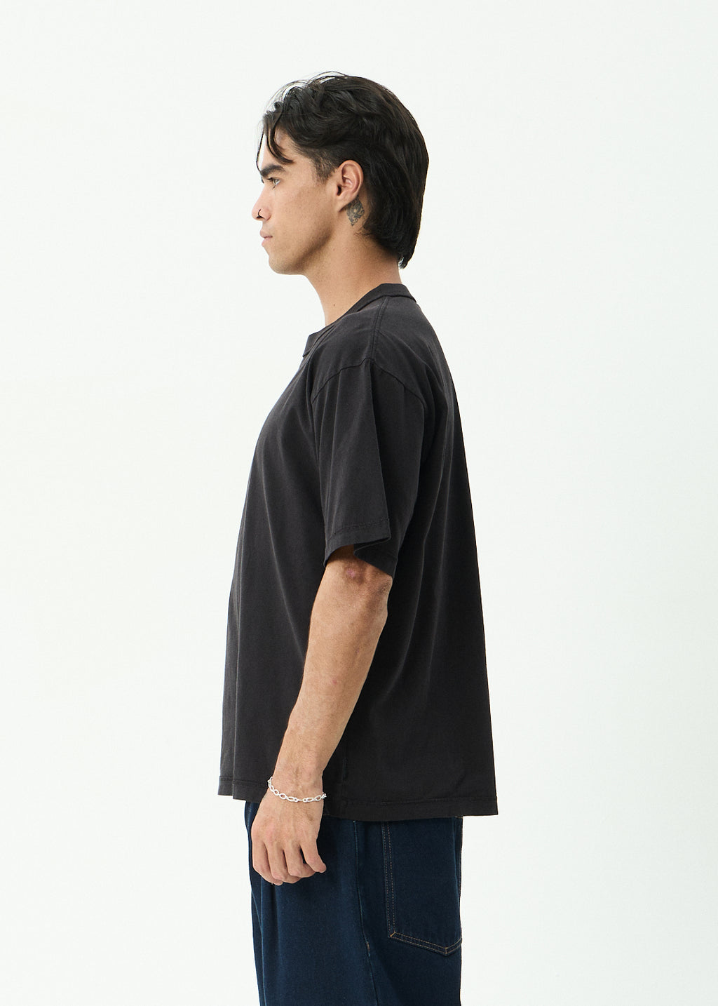 AFENDS Repetition - Boxy Tee - Stone Black