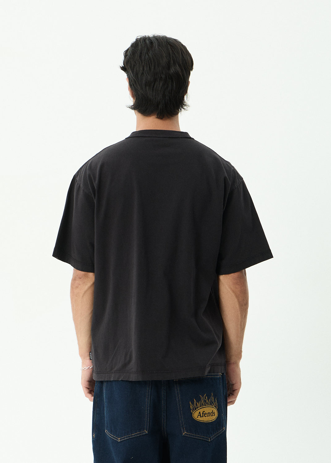 AFENDS Repetition - Boxy Tee - Stone Black