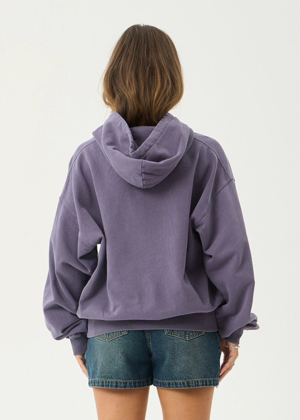 AFENDS Mens Genesis - Boxy Pull On Hood - Vintage Aubergine
