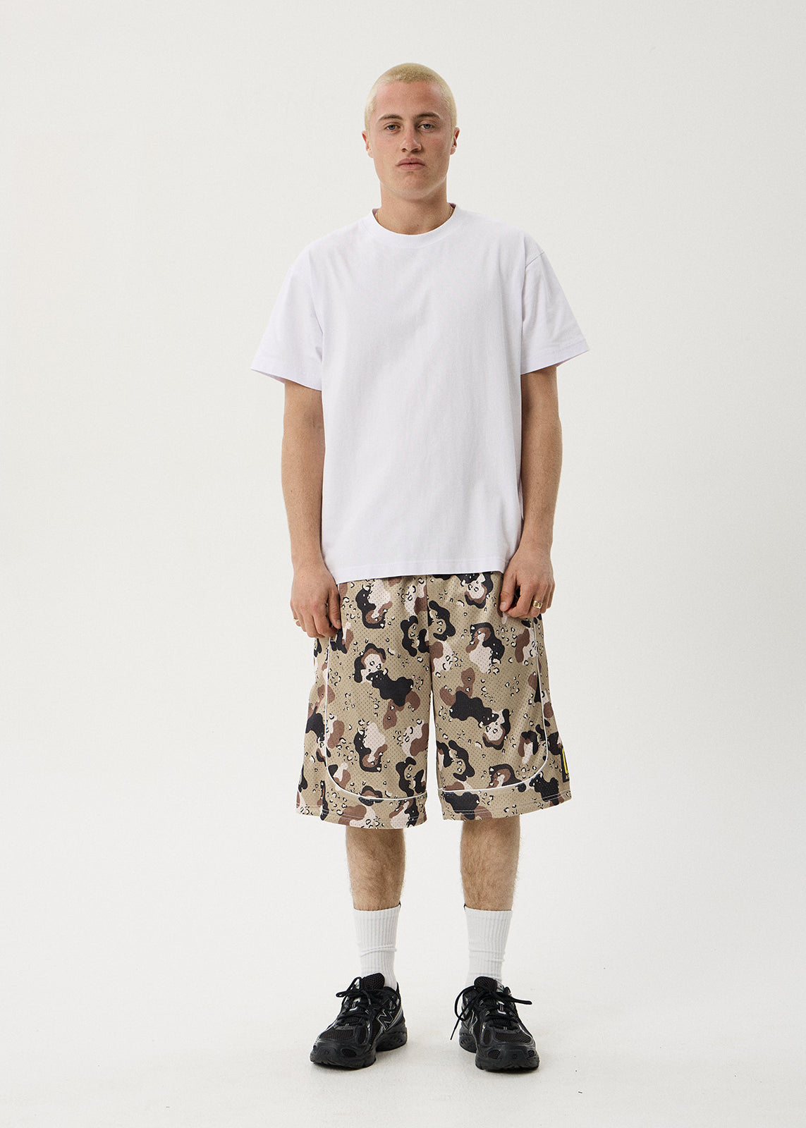 AFENDS Mens Desert Angel - Basketball Short 22" - Desert Camo