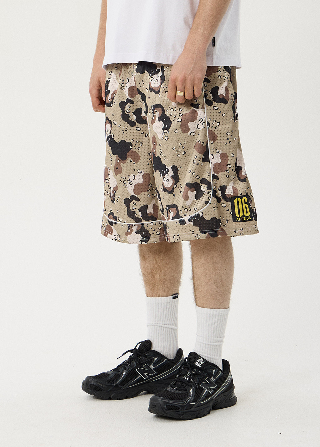 AFENDS Mens Desert Angel - Basketball Short 22" - Desert Camo