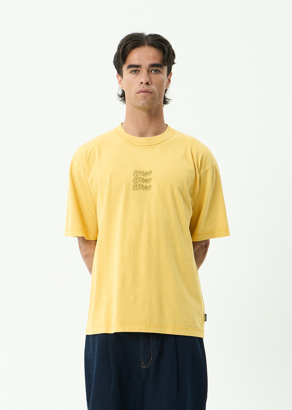 AFENDS Repetition - Boxy Tee - Vintage Mango